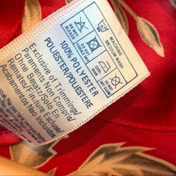 NEXT Robe Lingerie (England) Full Length Silky Red tan white floral Sz M - Picture 16 of 16